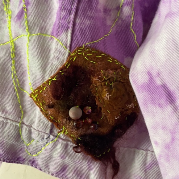 Hand embroidered + embellished jean style jacket - Picture 9 of 15